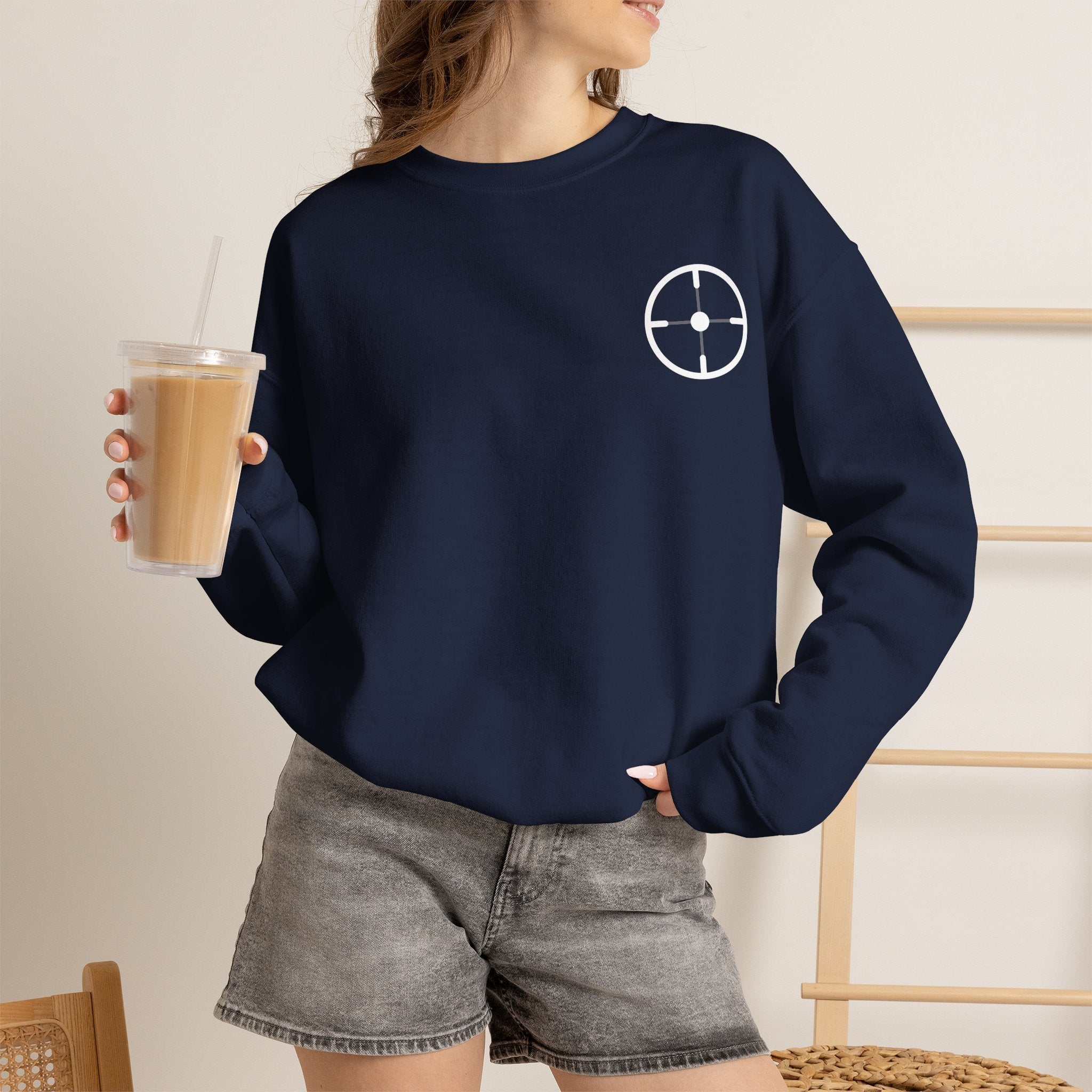 Veslo Target Crewneck Sweatshirt - White